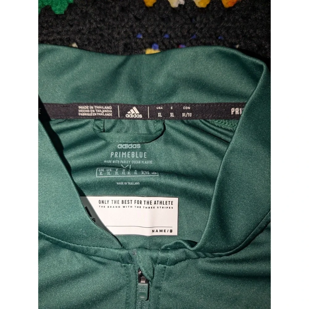 Mason University Adidas Sweater Green Activewear Jacket VolleyBall XL 1/4 Zip